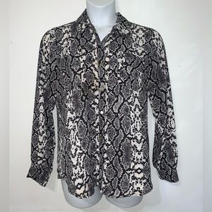 XOXO Snake Skin Print Long Sleeved Blouse Size XL